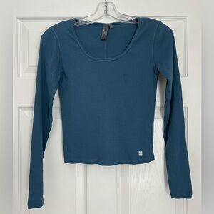 Sweaty Betty London Women's Long Sleeve Ribbed Workout Top Shirt S Small